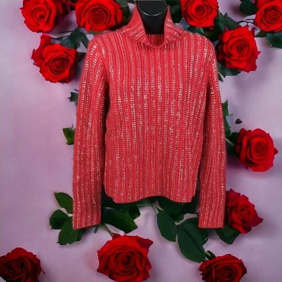 INC International Concepts Womens Small Turtleneck Sweater Red Rhinestones NWT - Picture 1 of 16